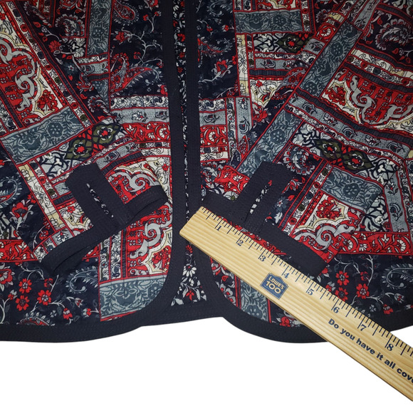 Vintage Reversible Quilted Paisley Floral Boho Jacket M Handmade Cotton Cardigan - Picture 13 of 13
